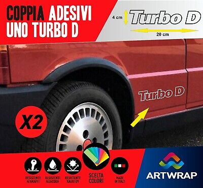 adesivo sticker fiat UNO TURBO sporting tuning down-out dub prespaziato,decal 