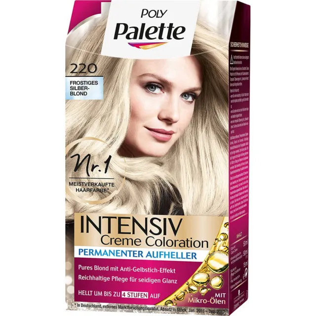 POLY PALETTE Intensiv Creme Coloration 220 Frostiges Silberblond 115Ml Stufe 3