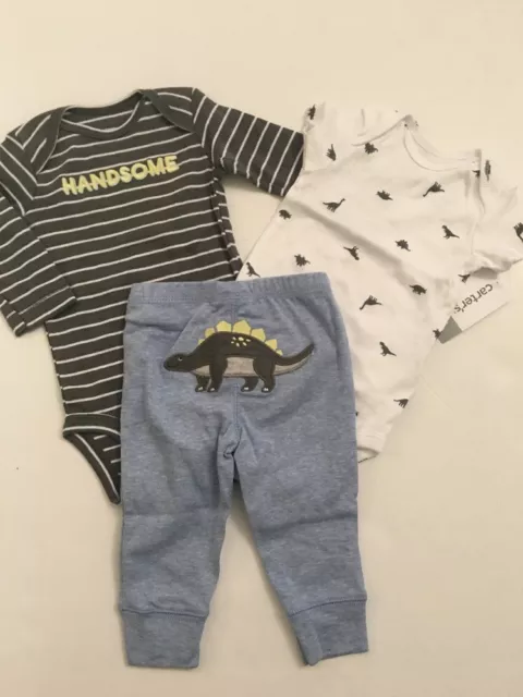 Carters Baby Boys Dinosaur Bodysuits Pants Set Size Preemie NB 3 6 9 12 18 24 Mo
