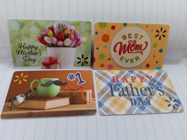 Walmart. Set Of 4 collectible Gift Cards No $ value on card. EXCELLENT COND