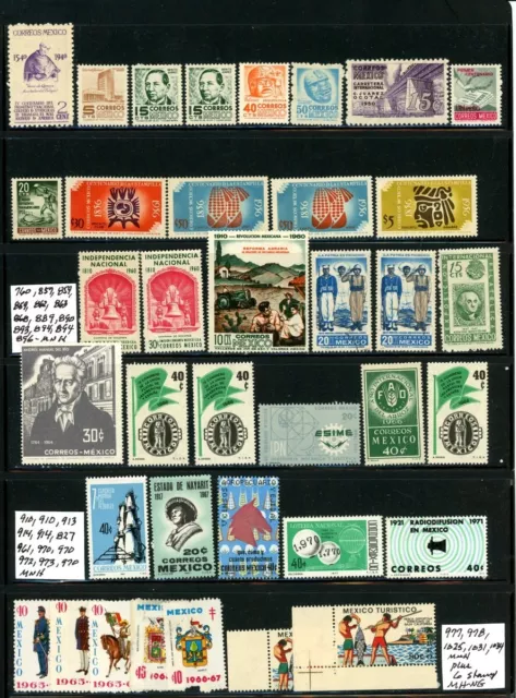 Mexico Outstanding Selection of 47 MNH/MH-NG Stamps - CV=$46.30           (C207)