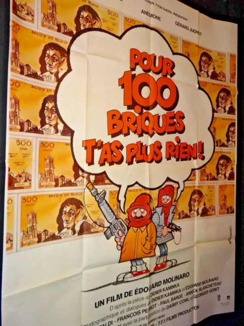 POUR 100 BRIQUES T'AS PLUS RIEN daniel auteuil jugnot affiche cinema 1982