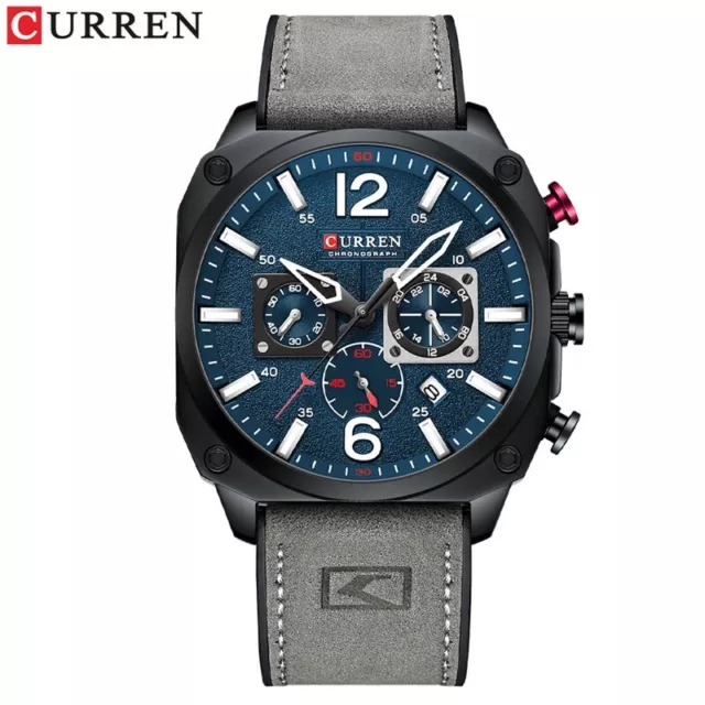 Quartz Multi-function Luxury Men's CURREN Watches Watch Wristwatch Chronograph