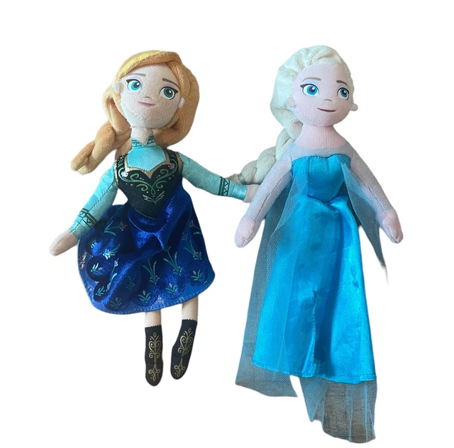 DISNEY’S FROZEN Elsa and Anna Plush dolls Gently used 9” Toys 11.
