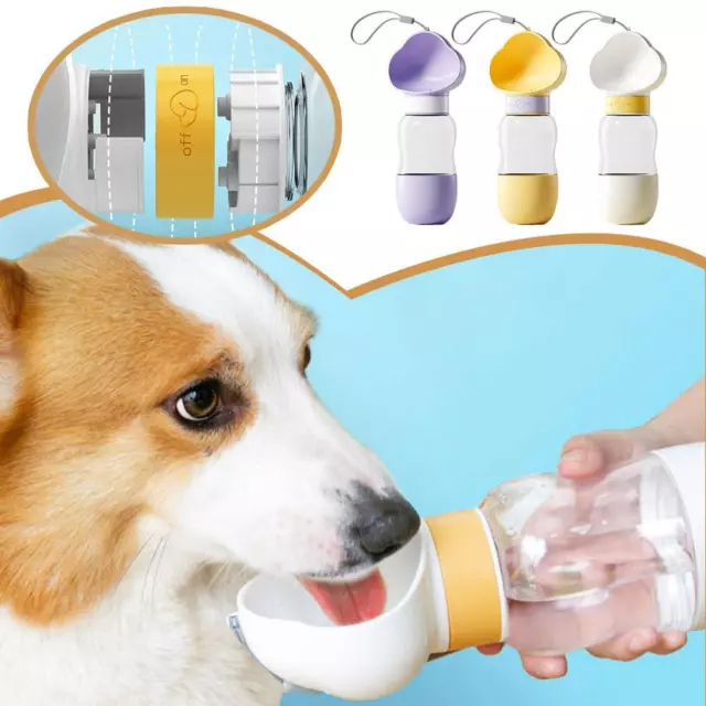 Cat Dog Pet Portable Water Bottle Dispenser Travel Feeder Drinking Bowl Cup K9S8