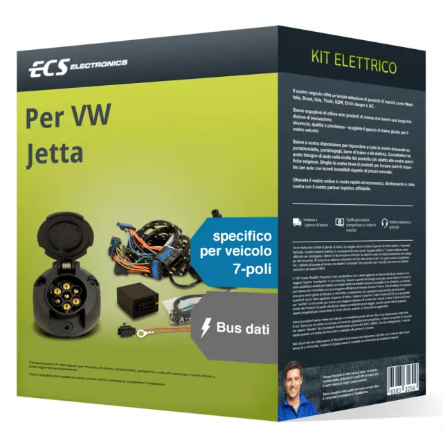 Kit elettrico specifico per veicolo 7 poli adatto per VW Jetta 05- ECS Nuovo