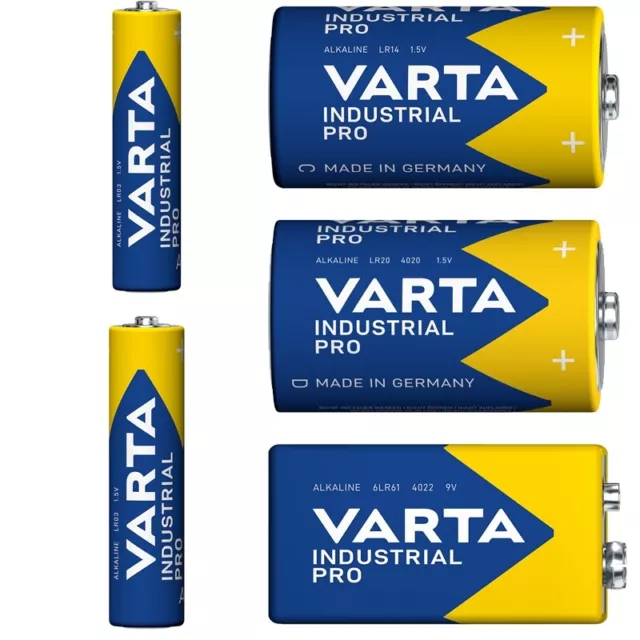 Varta Industrial Pro Mignon AA Micro AAA Baby C Mono D 9V-Block Batterien