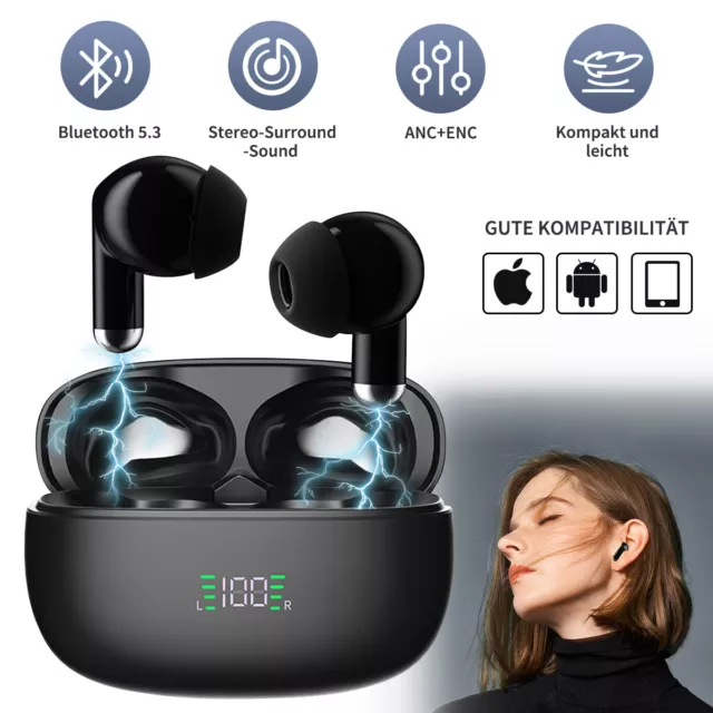 VSIUO Kopfhörer Bluetooth 5.3 ENC Noise Cancel In-Ear Kabellos Ohrhörer Headset