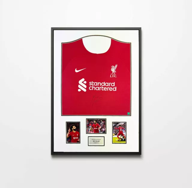 Authentically Signed Salah Autograph - Liverpool Framed Shirt