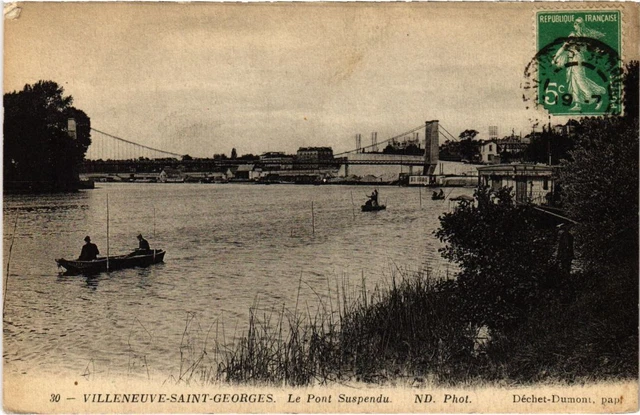 CPA AK Villeneuve St.Georges Le Pont suspendu FRANCE (1282861)