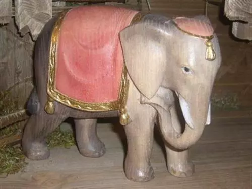 Pema Krippenfigur Elefant Holz Neu Color Nr.181 12