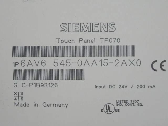 Siemens Toucher Panel TP070 6AV6545-0AA15-2AX0 5