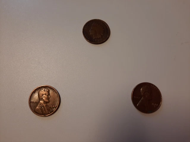 1904 Indian Head Cent & 2 Lincoln Wheat Penny Lot # 12