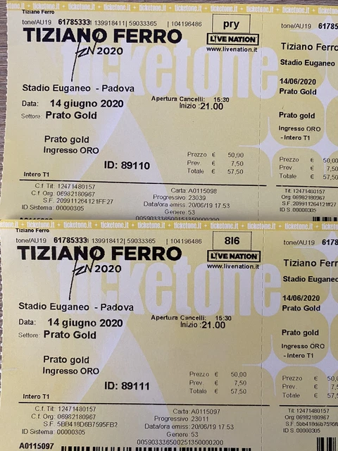 Biglietti Tiziano ferro
