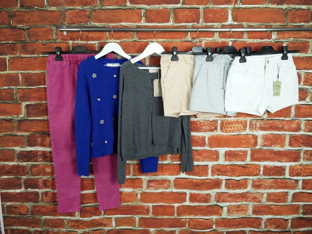 Pantaloncini Cardigan Donna Pacchetto Età 9-10 Anni M&S Zara Gap Ecc Jeans 140Cm
