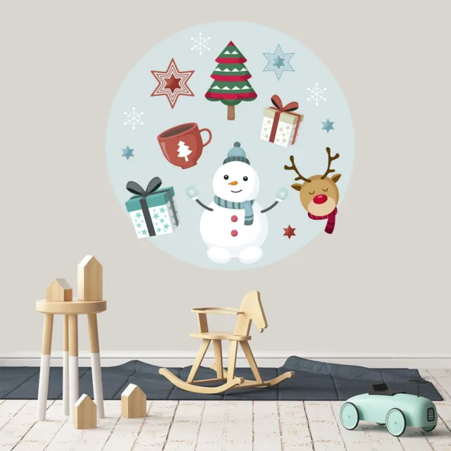 3D Christmas Xmas Snowman 6 Wallpaper Murals Floor Wall Print Decal Wall Sticker
