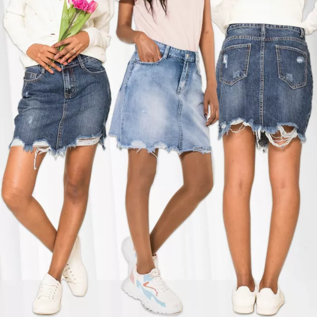 Jupe online jeans destroy
