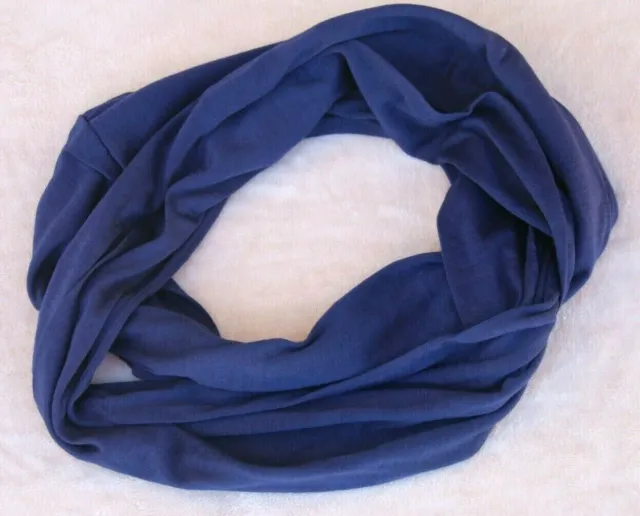 Scarf Infinity Ladies Girls Circle Scarves Blue With Zipper Pocket Double Loop