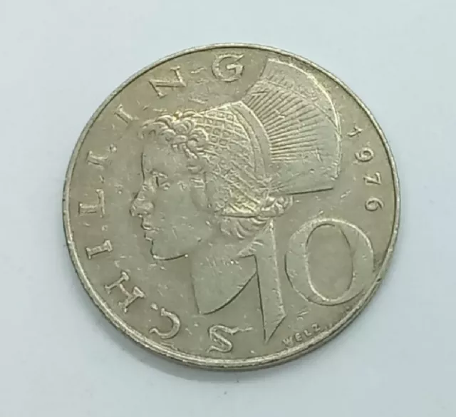 1976 Austria 10 Schilling - KM# 2918 | Woman of Wachau Austrian Coin
