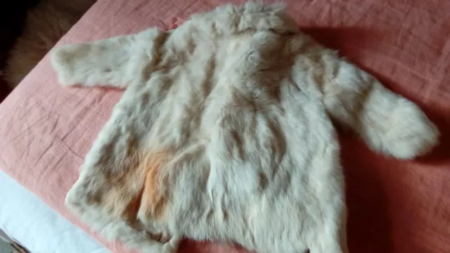 Manteau de  fourrure de lapin enfant 1941 double de soie 2