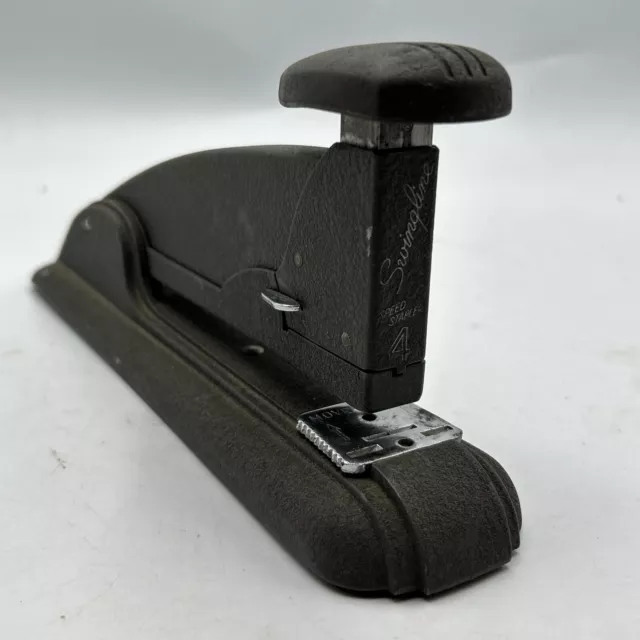 Vintage Swingline Art Deco Speed Stapler No. 4 Fully Functional Industrial Grey