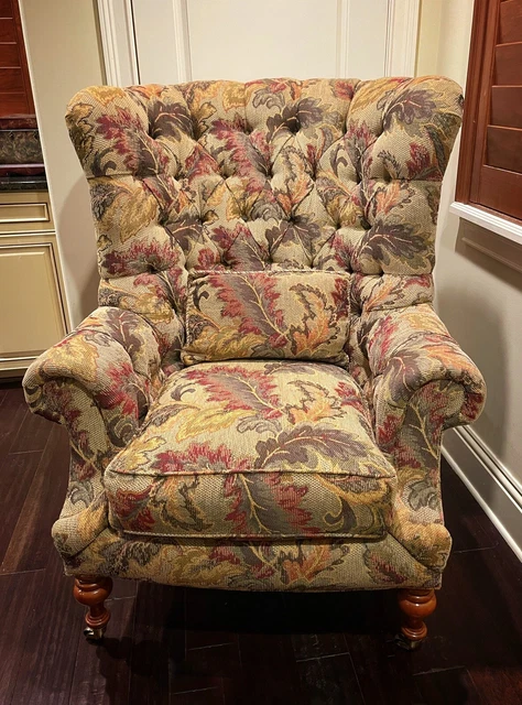 E.J. Victor Tufted 'Kensington' Wingback Chair Oversized Lux E.J. Victor Tufted 'Kensington' Wingback Chair Oversized Lux