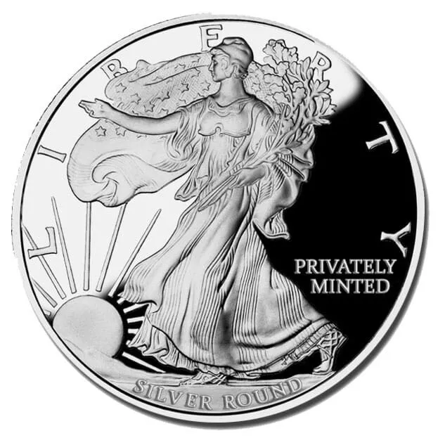 1/2 oz.  Silver Walking Liberty Round .999 Pure Silver One Half Troy Oz. Coin