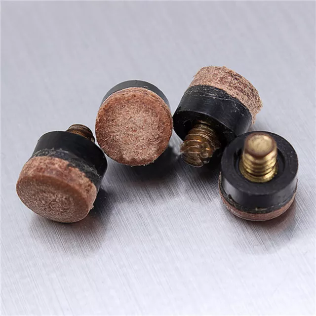 10pcs Pool Cue Tip Screw On 10mm Billiards Cue Head Parts Pole Repair Accessories 3