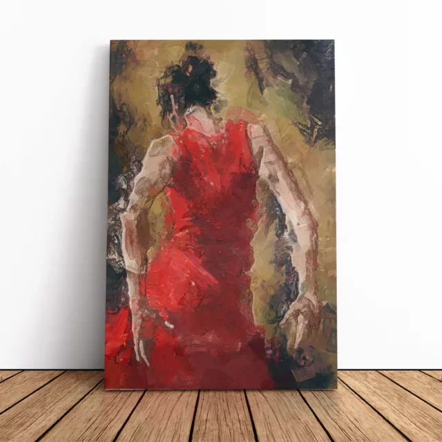 Spanish Flamenco Dancer In Abstract Canvas Wall Art Print Framed Picture Decor