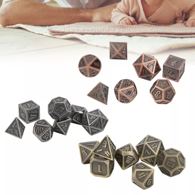 7pcs Role Playing Polyhedral Dice Set Zinc Alloy Dice For Table Board Playing Ga