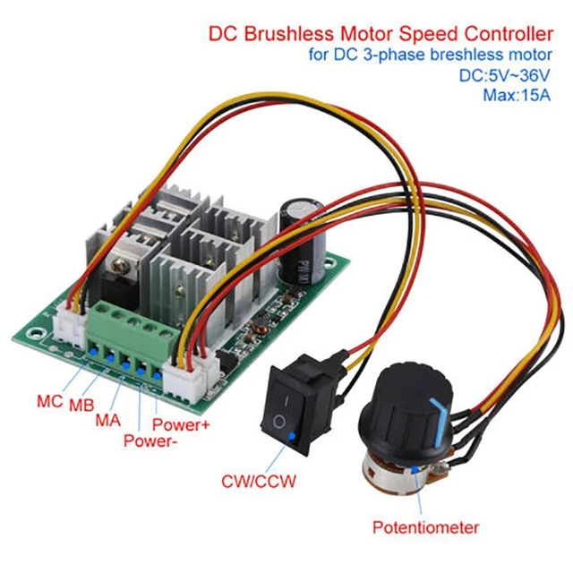 DC6-28V ZS-X12H Regolatore di velocà del motore brushless 0-100W con modulo scheda driver BLDC Hall con accessori di alimentazione cavo  13