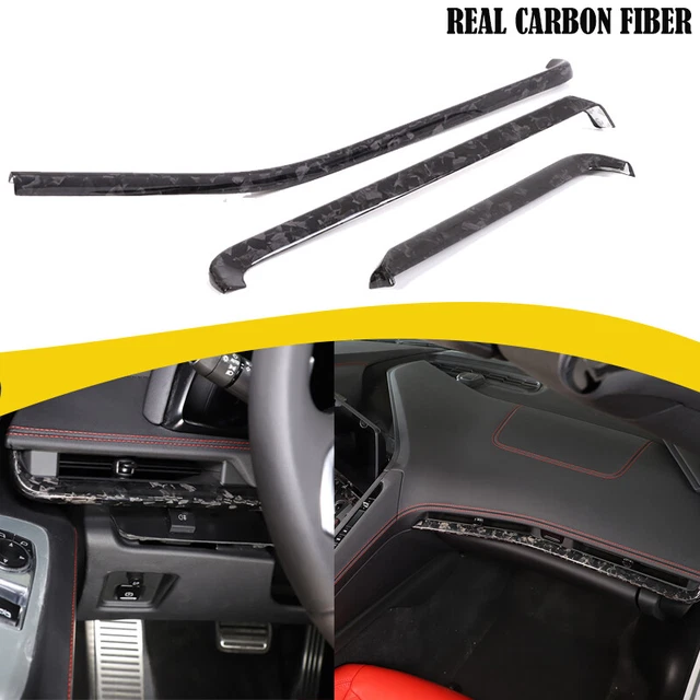 CARBON FIBER Interior Console Dashboard Strip Trim For Corvette