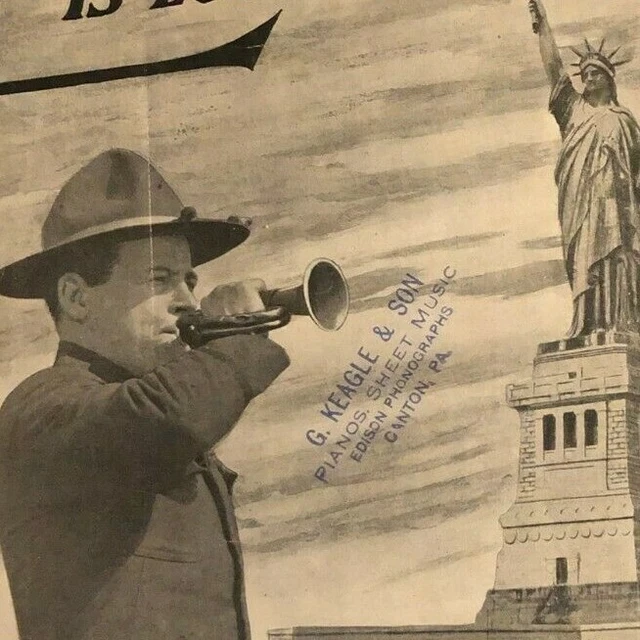 VINTAGE WWI SHEET Music "Liberty Statue Is Looking Right At You!" 14.