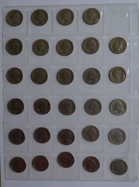 USA Washington Quarter $1/4 Dollar US Coin Set/Collection 1965 to 1998 32 Coins