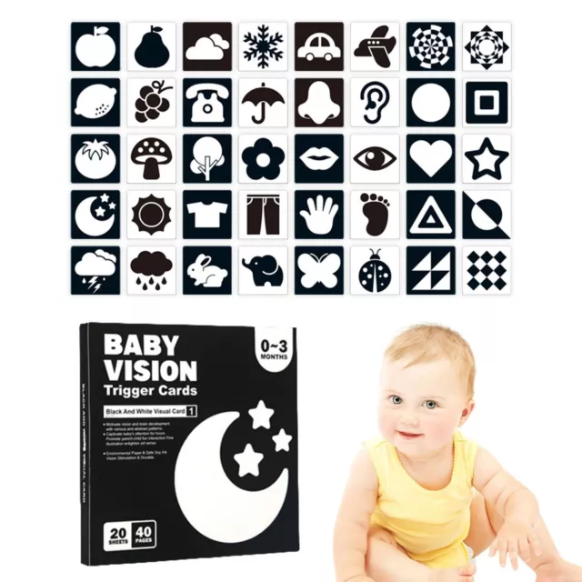 Black And White Baby Sensory Flash Cards Visual Stimulation High Contrast Cloth