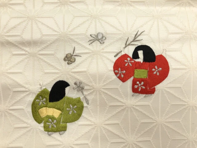 6158363: Japanese Kimono / Antique Nagoya Obi / Embroidery / Girls