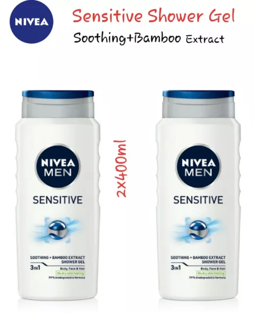 Nivea Men Sensitive Shower Gel - 2×400ml