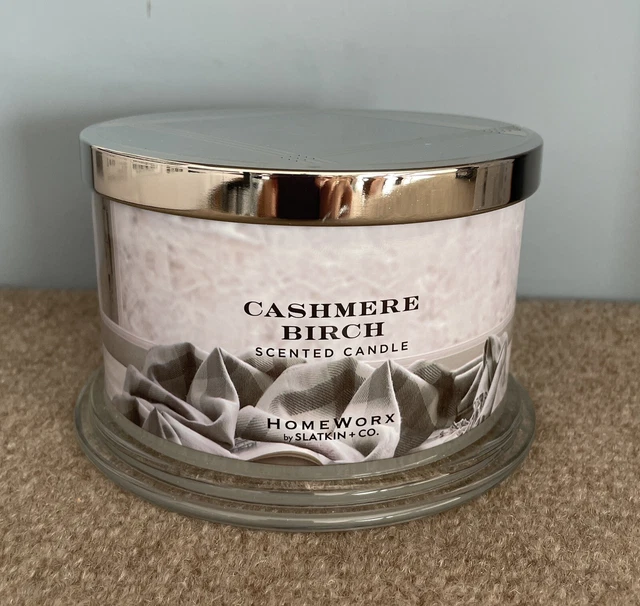 HomeWorx by Harry Slatkin Cashmere Birch Candle 18oz 4 Wick New!!