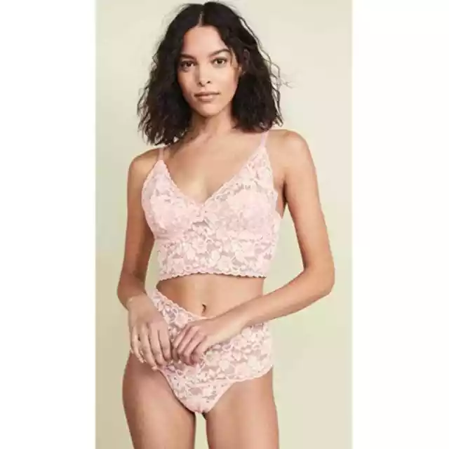 HANKY PANKY Bra Womens XS Pink White Dye Retro Longline Wireless Bralette NWT