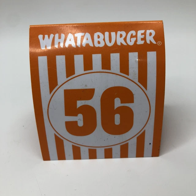 #56 Individual WHATABURGER Restaurant Table Tent Numbers - Glossy 3