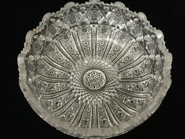 VTG ABP American Brilliant Detail Cut Crystal Glass Bowl, 8 1/4" Dia x 3 1/2" H