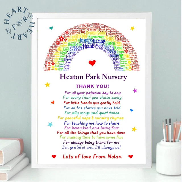 PERSONALISED LEAVING PRESCHOOL Thank You Gift For Teacher Nursery