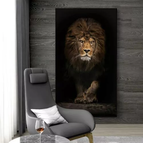 Black Lion Canvas Painting Animal Prints Art Canvas Poster Wall Art Wall Picture