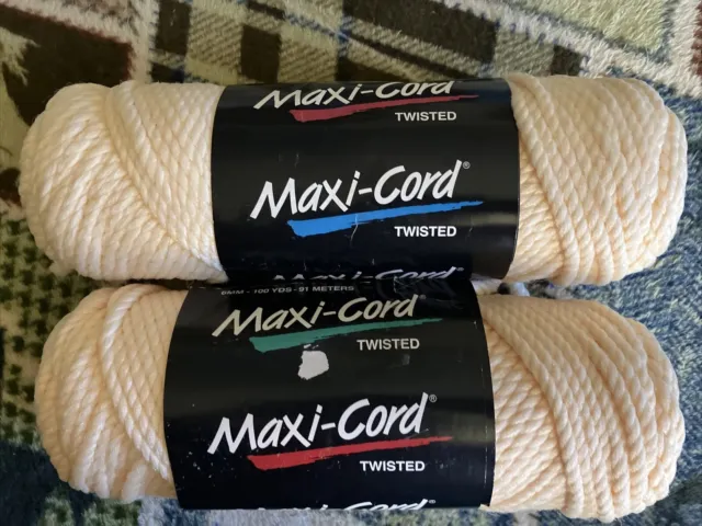 Cordón Maxi-Cord Macrame 2 cucharas crema retorcido de alto brillo vintage