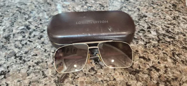 LOUIS VUITTON Sunglasses Attitude Pilot Metal Plastic Brown Z0340U Italy  M202