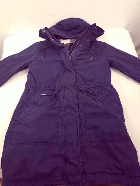GAP Navy Blue Cotton Fleece Lined Women's Full Length Parka/Jacket Sz S(42-44)