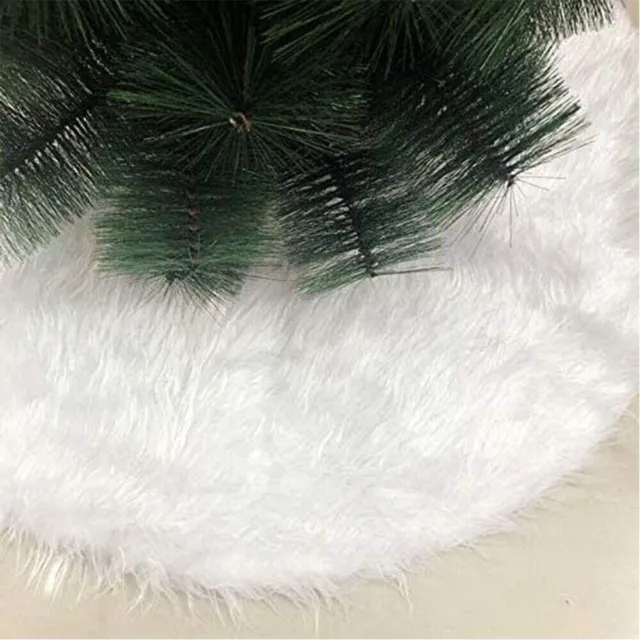 Tappeto Bianco Pelliccia Gonna Base copri piede per Albero di Natale decorazioni
