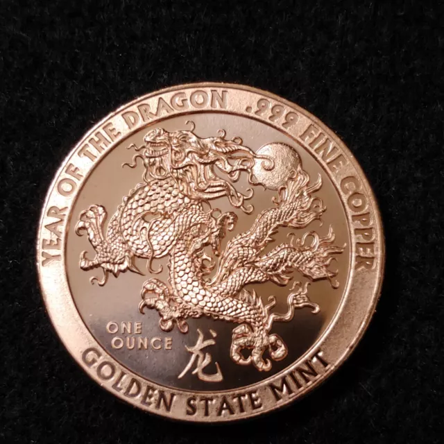 1 oz copper round - 2024 Year of the Dragon