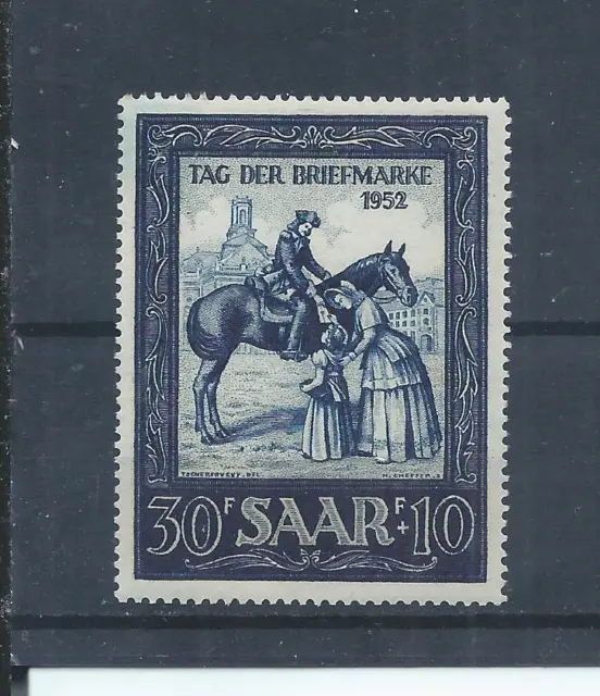Saar Germany stamps.  1952 Stamp Day MNH - couple of perfs at top toned  (AC746)