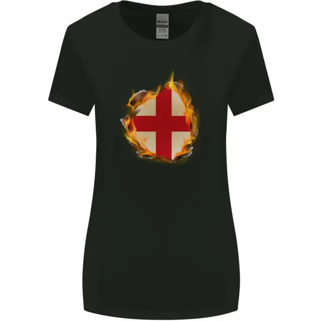 Il st Georges Croce Inglese Bandiera Inghilterra Donna più Ampia Taglio Maglia